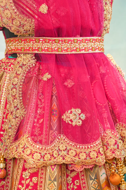 "MANSI 034" Banarasi Traditional Royal Radiance Silk Lehenga With Cutwork Border & AD Work
