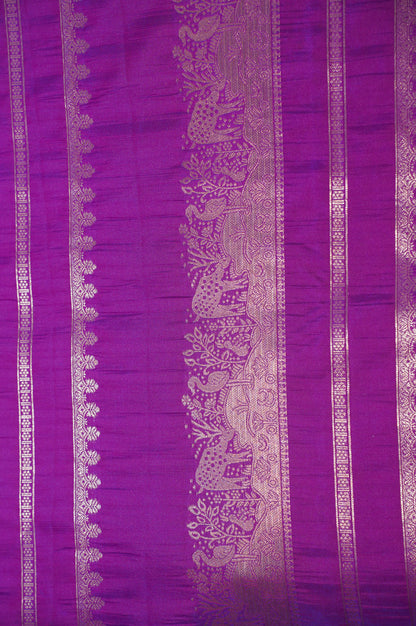 UTSAV BANARAS 319: Royal Magenta Banarasi Silk Saree with Zari Structured Body &amp; Artistry Pallu