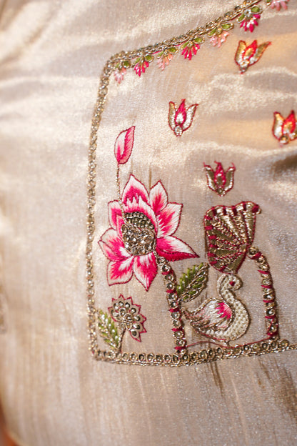 "Mansi 060" Banarasi Rangkat Pattern Kadhai Work Tissue Silk Lehenga