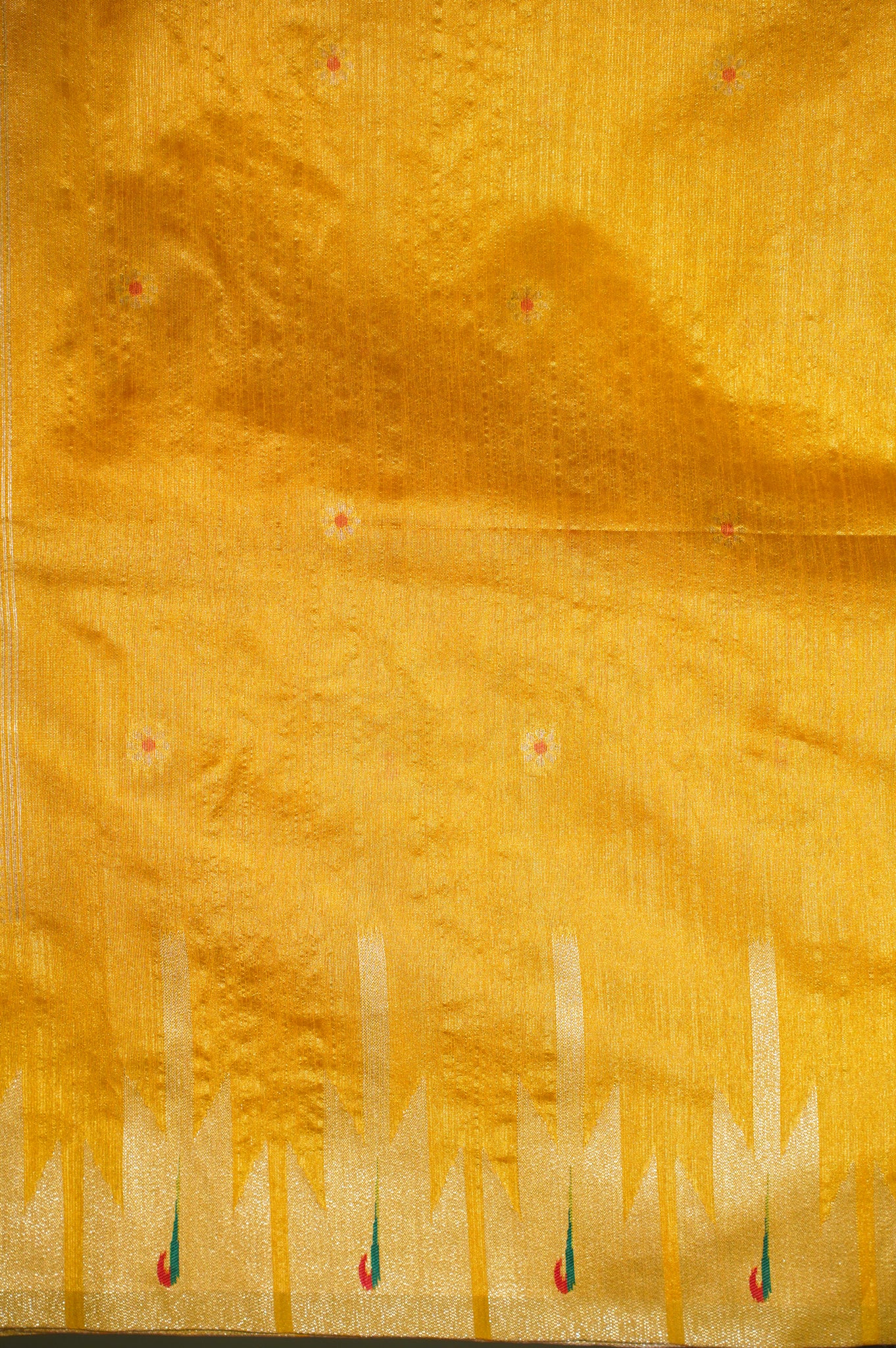 Utsav Banaras 322 Beautiful Yellow Raw Silk Saree with Zari Meenakari Palla &amp; Border