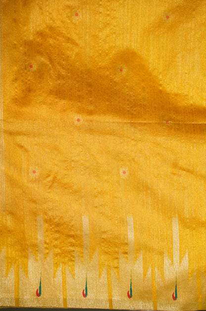 Utsav Banaras 322 Beautiful Yellow Raw Silk Saree with Zari Meenakari Palla &amp; Border
