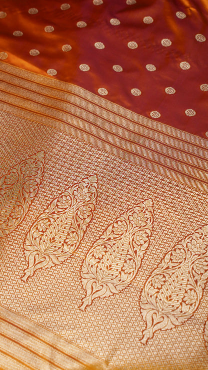 Banarasi Pure Massaru silk saree with Ghat Border