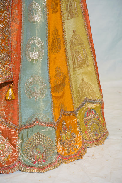 "Mansi 061" Banarasi Rangkaat Pattern Kadhai Work Tissue Silk Lehenga