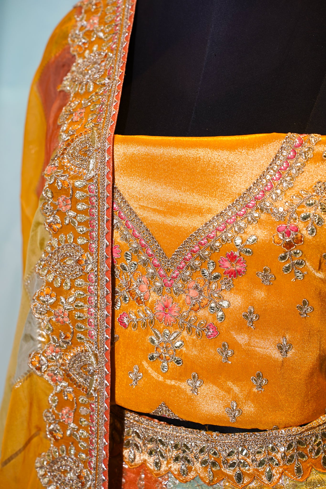 "Mansi 061" Banarasi Rangkaat Pattern Kadhai Work Tissue Silk Lehenga