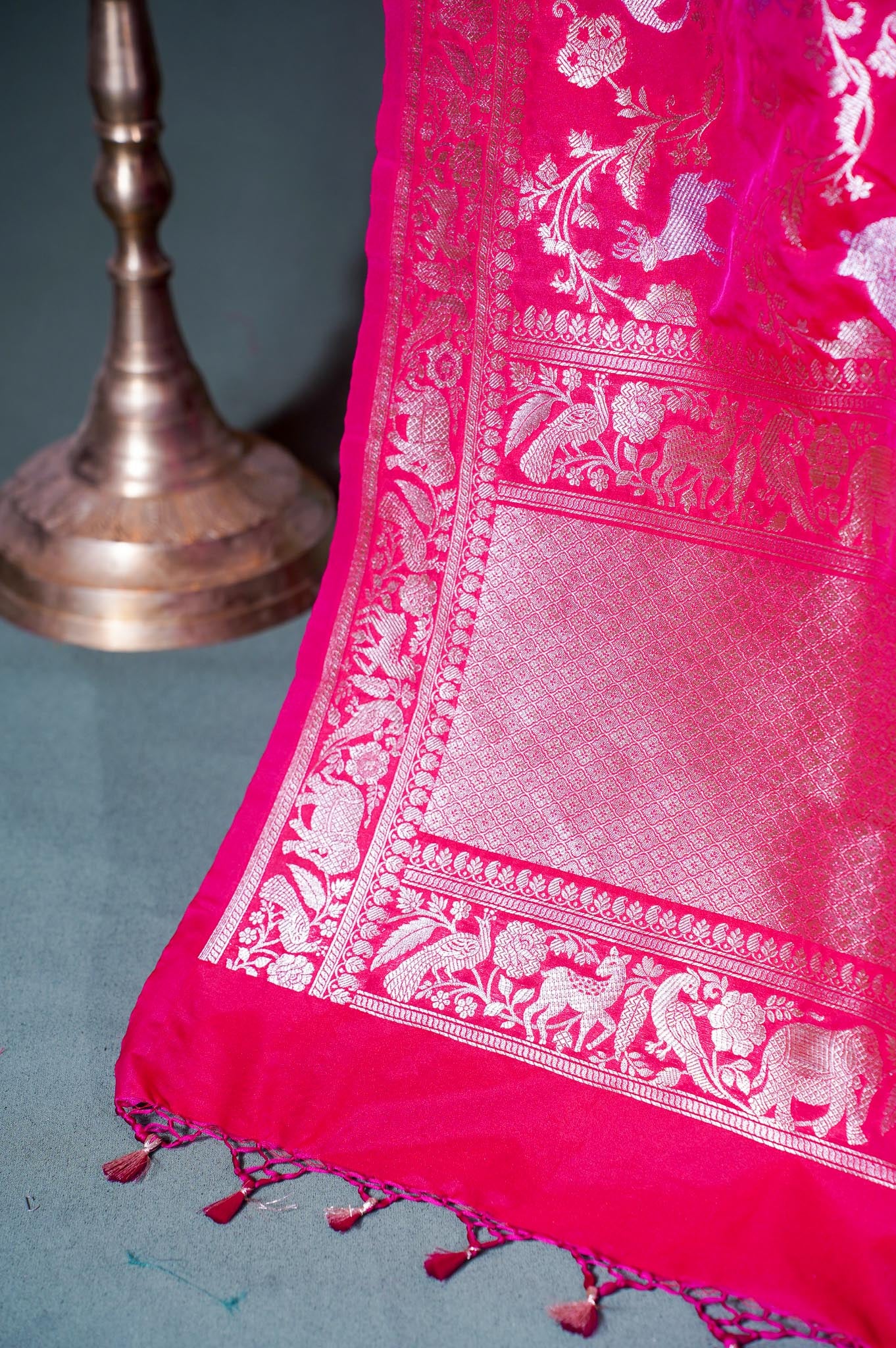 "MCD 015" Banarasi Meenakari Vegan Silk Dupatta