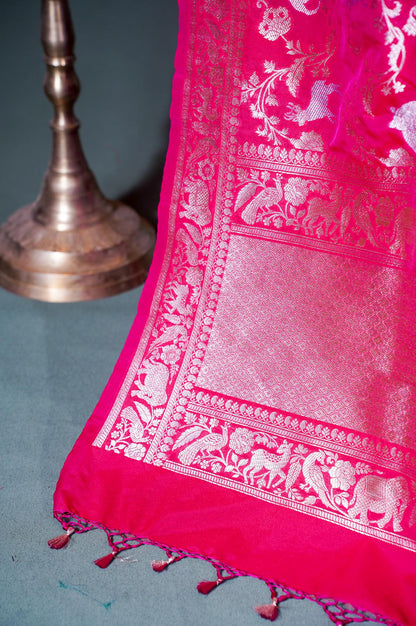 "MCD 015" Banarasi Meenakari Vegan Silk Dupatta