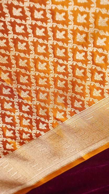 Banarasi Pure Massaru silk saree with Ghat Border