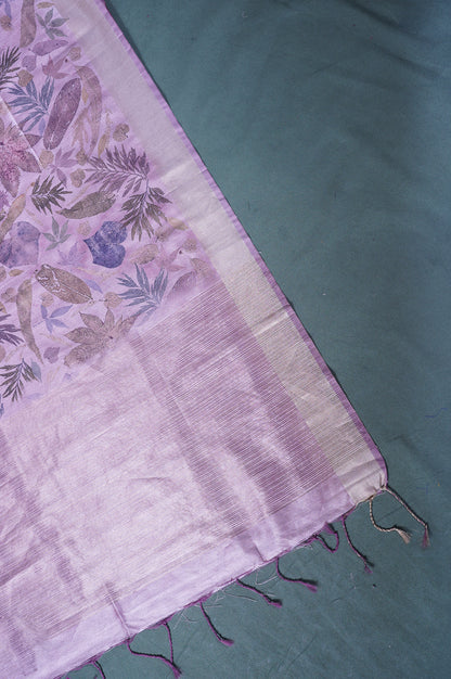 "UTSAV BANARAS 233" Banarasi Onion Block Print Raw Silk Saree