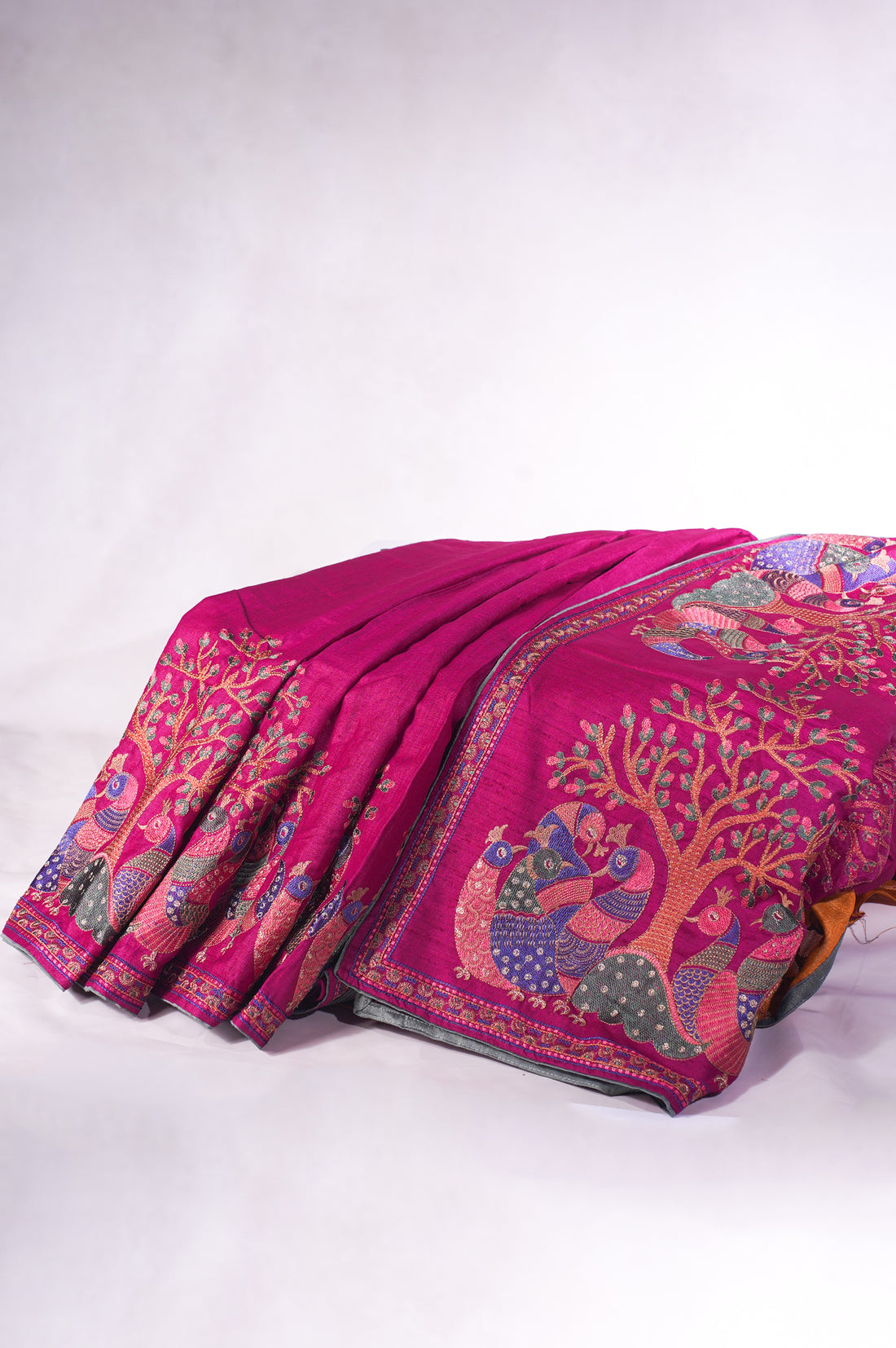 "Founder Choice 003" Banarasi Pure Embroidery Tusser Silk With Kadhai Work