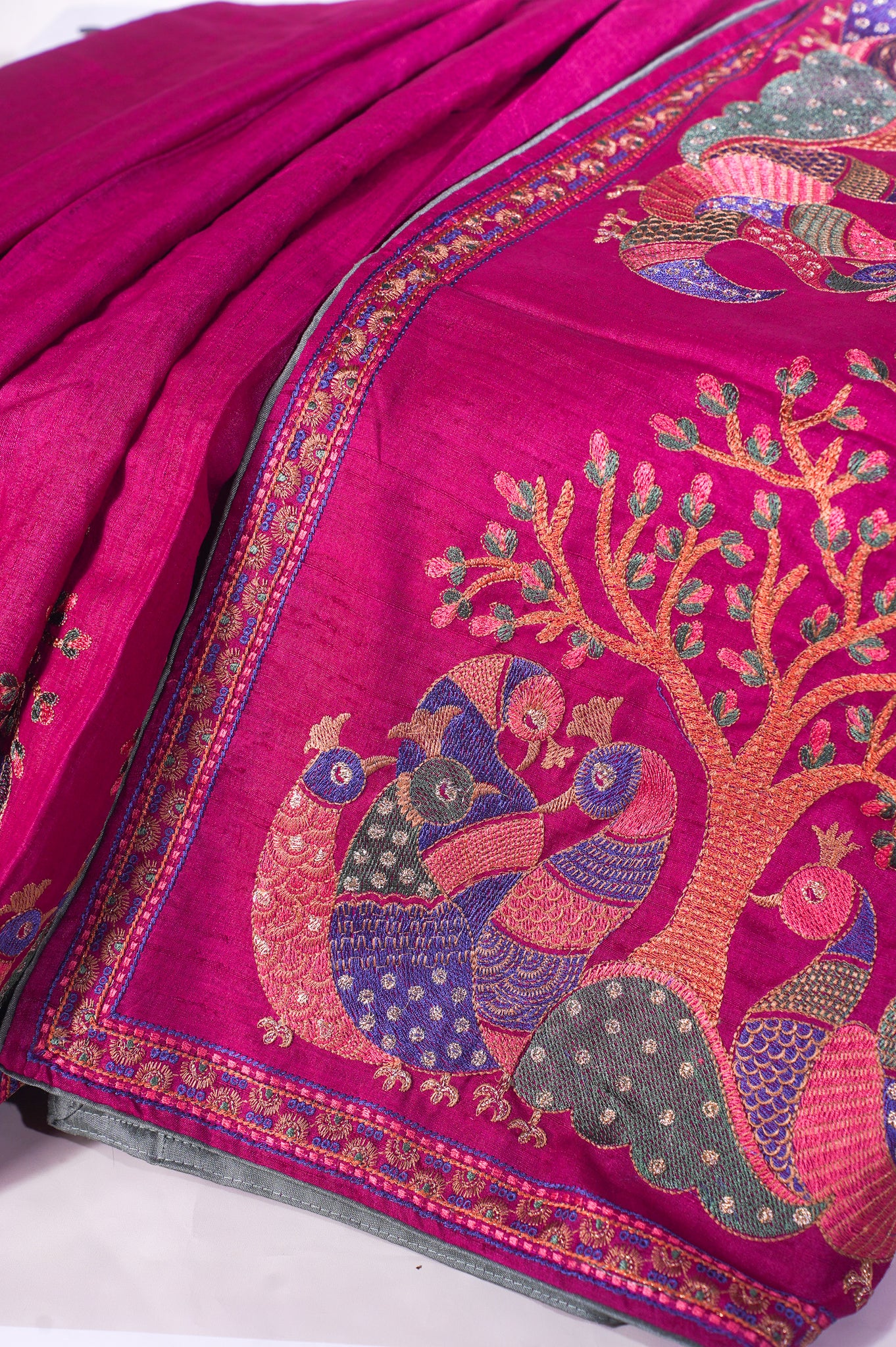 "Founder Choice 003" Banarasi Pure Embroidery Tusser Silk With Kadhai Work
