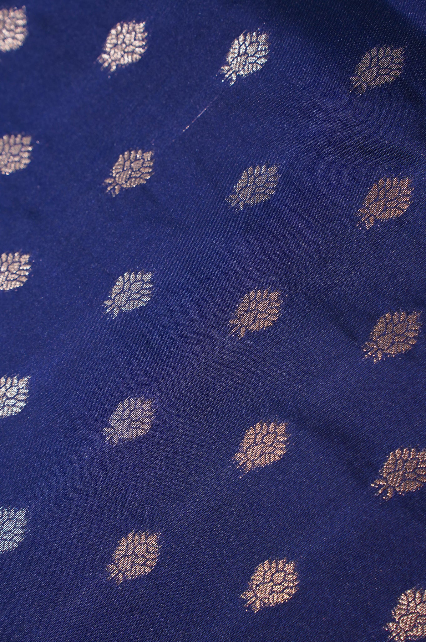 UTSAV BANARAS 327: Indigo Banarasi Raw Silk Saree with Small Zari Buti, Zari Pallu &amp; Mandala Border