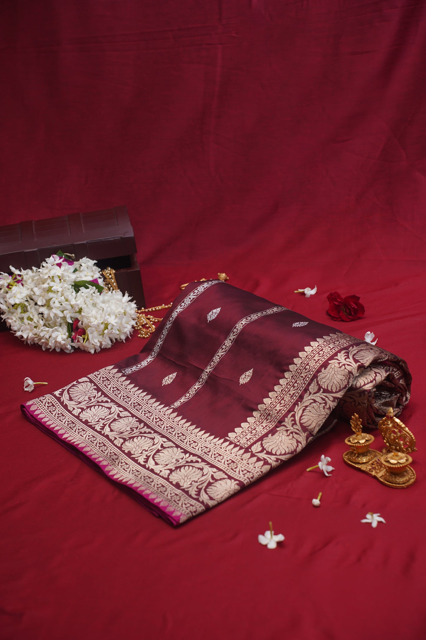 Maroon Pure Kadwa Banarasi Handloom Saree