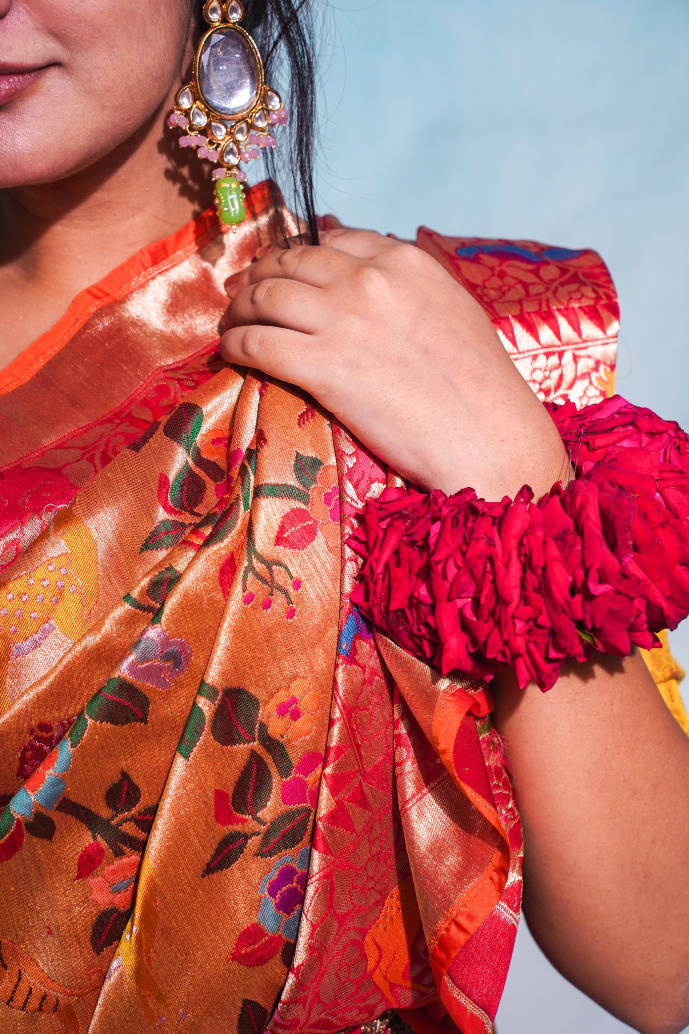 "Virasat 272" Banarasi Kadwa Jaal Pathani Real Shikargah Saree