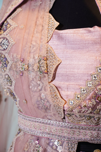 "Mansi 062" Banarasi Kadhai Work Sequence Silk Lehenga