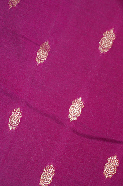UTSAV BANARAS 329: Maroon Banarasi Raw Silk Saree with Small Zari Buti, Zari Pallu &amp; Mandala Border