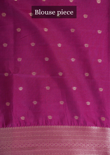 UTSAV BANARAS 329: Maroon Banarasi Raw Silk Saree with Small Zari Buti, Zari Pallu &amp; Mandala Border