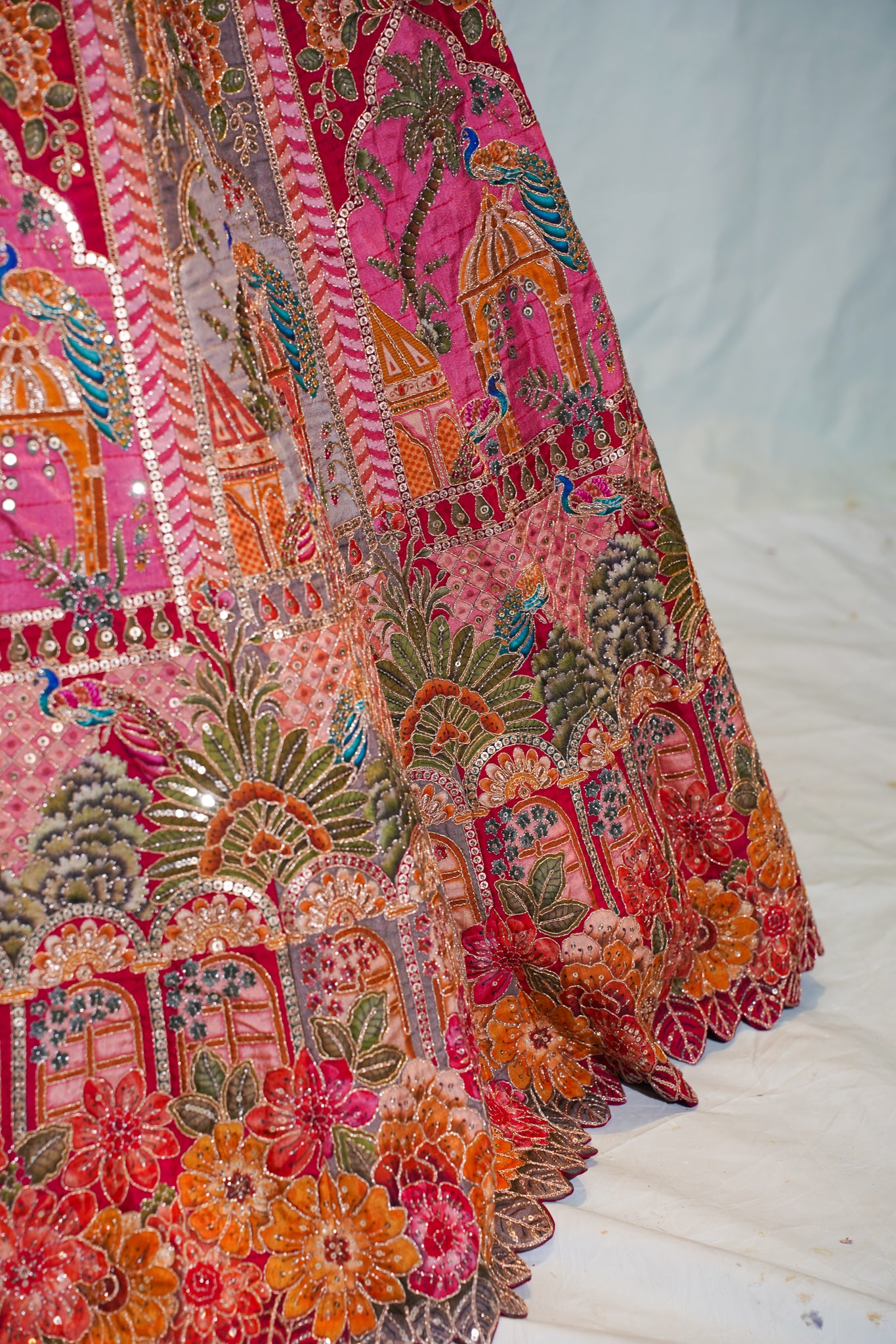 "Mansi 063" Banarasi Meenakari Kadhai Work Silk Lehenga