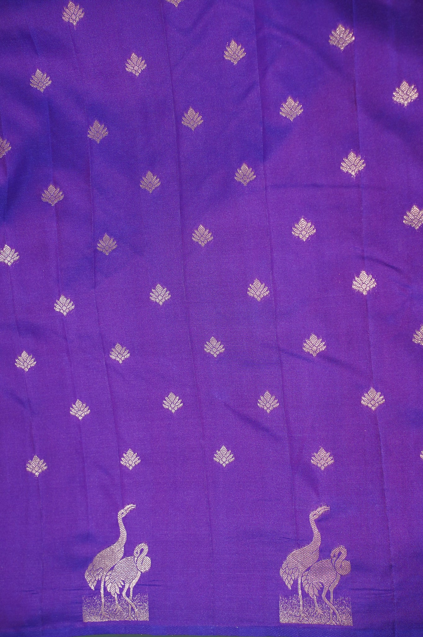 UTSAV BANARAS 324:  Violet Banarasi Raw Silk Saree with Small Zari Buti, Zari Pallu &amp; Mandala Border