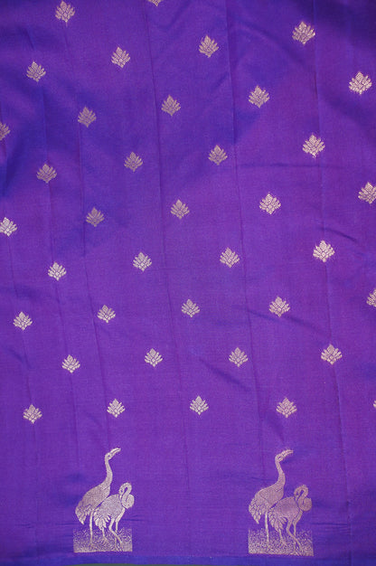 UTSAV BANARAS 324:  Violet Banarasi Raw Silk Saree with Small Zari Buti, Zari Pallu &amp; Mandala Border
