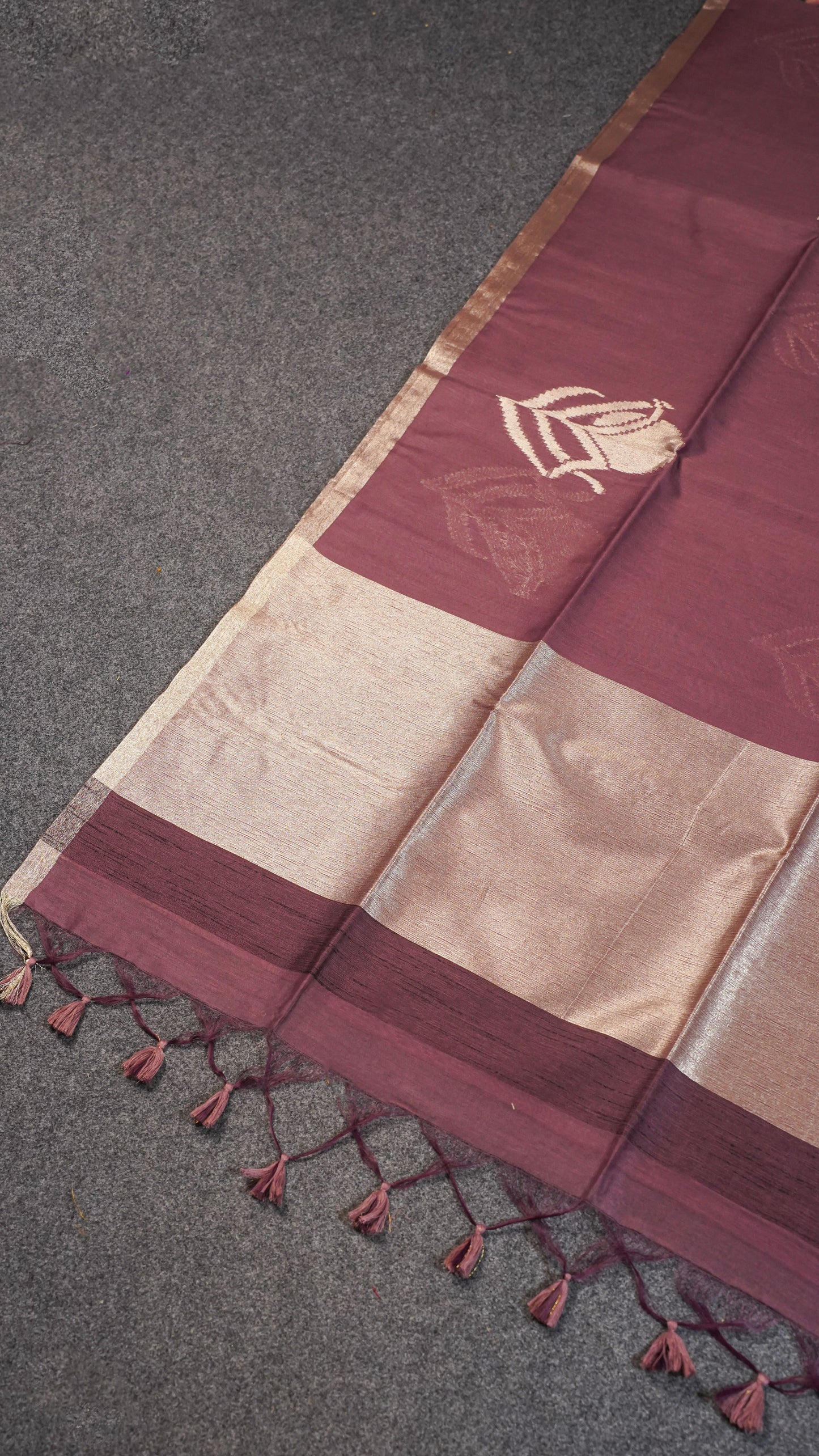 "UTSAV BANARAS 125" Banarasi Cherry Linen Upada Butta Silk Saree
