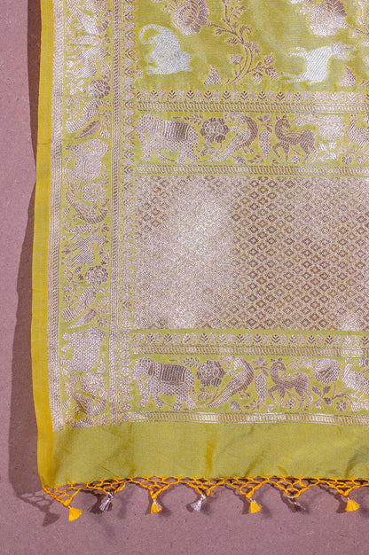 "MCD 017" Banarasi Meenakari Vegan Silk Dupatta