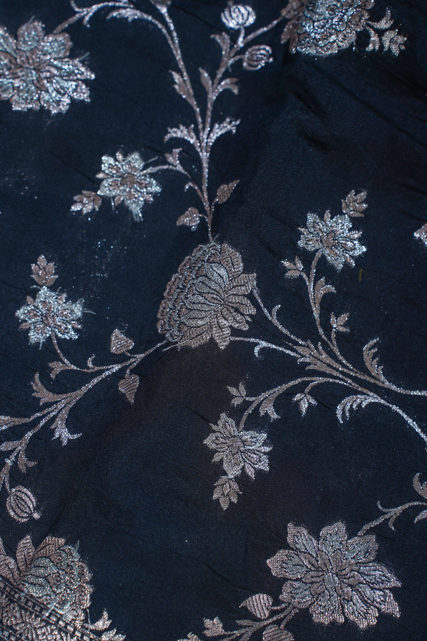 "VIRASAT 144" Black Pure Banarasi Silk Saree With Golden Zari Work