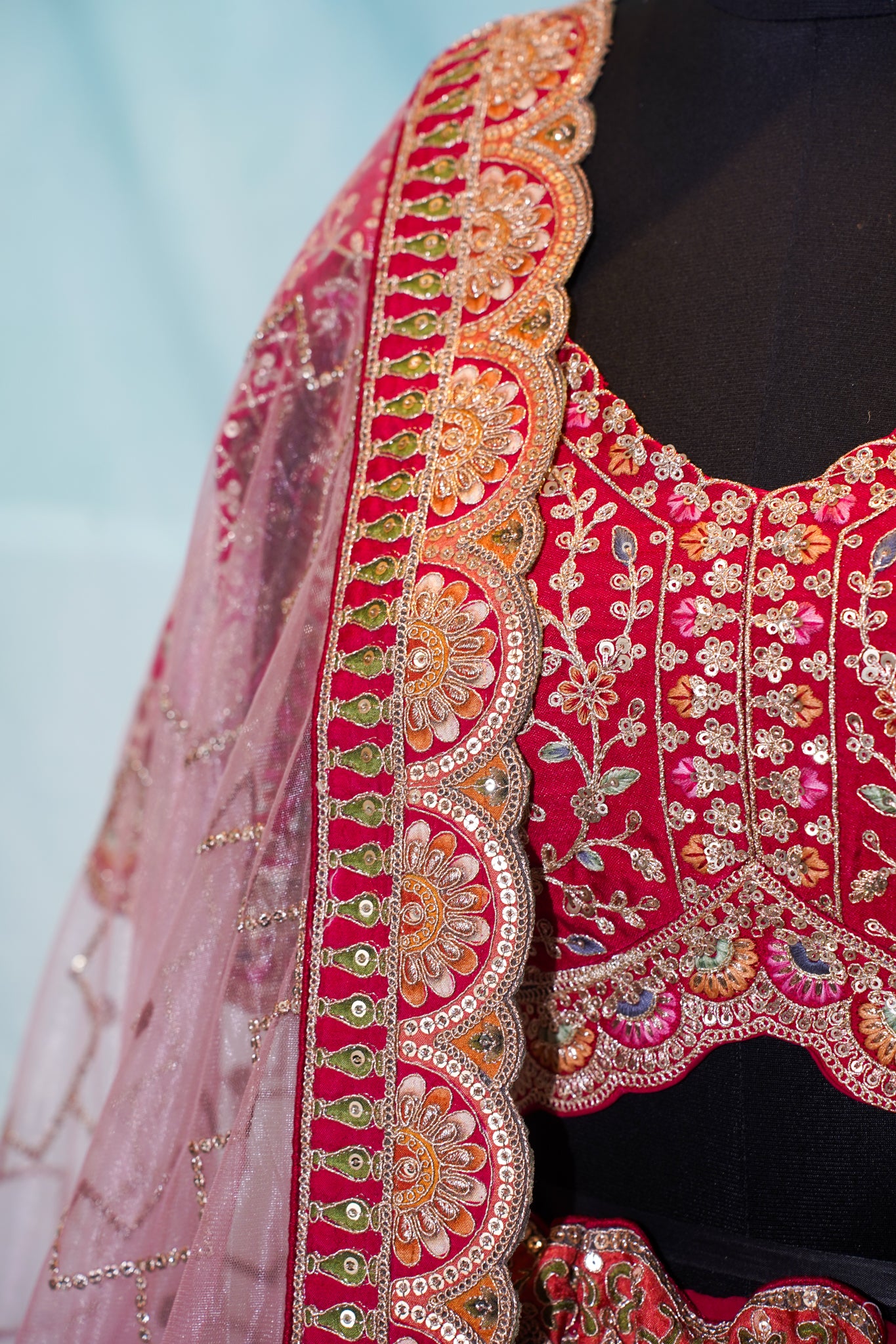 "Mansi 063" Banarasi Meenakari Kadhai Work Silk Lehenga