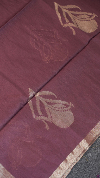 "UTSAV BANARAS 125" Banarasi Cherry Linen Upada Butta Silk Saree