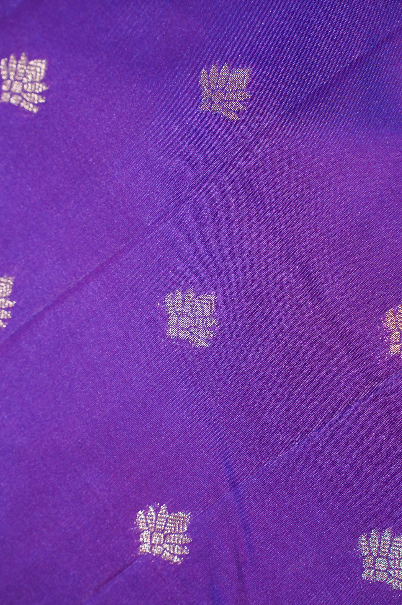 UTSAV BANARAS 324:  Violet Banarasi Raw Silk Saree with Small Zari Buti, Zari Pallu &amp; Mandala Border