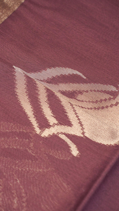 "UTSAV BANARAS 125" Banarasi Cherry Linen Upada Butta Silk Saree