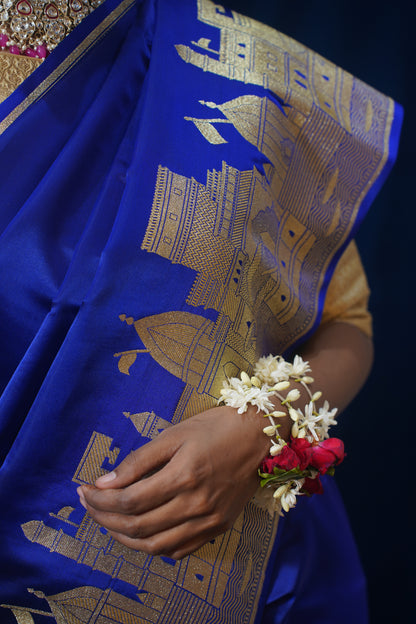 Blue Kashi Ghat Banarasi Masaru Silk Saree