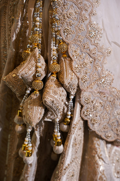 "Mansi 065" Banarasi Weaving Kadhai-Work Lehenga