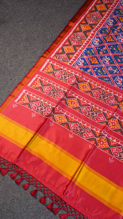 "UTSAV BANARAS 106" Banaras Glossy Maroon Patola Silk Saree