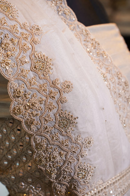 "Mansi 065" Banarasi Weaving Kadhai-Work Lehenga