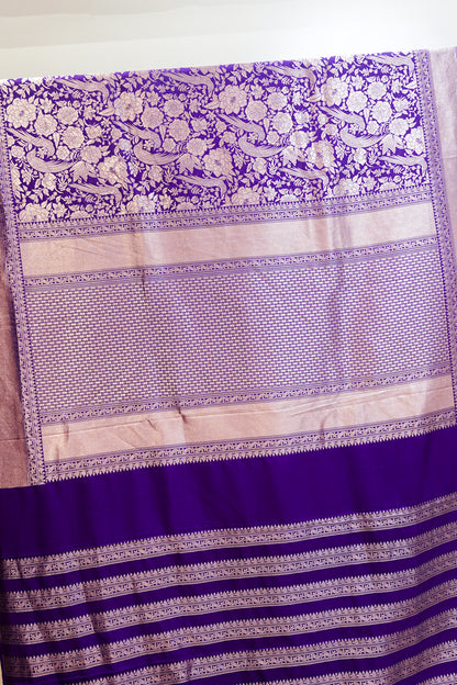 Blure Pure Jangla Banarasi Silk Saree