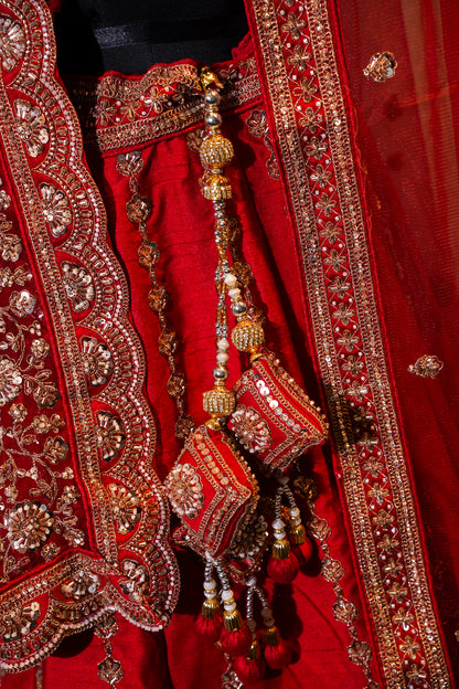 "Mansi 064" Banarasi Handwork Cut-Dana Work Silk Lehenga