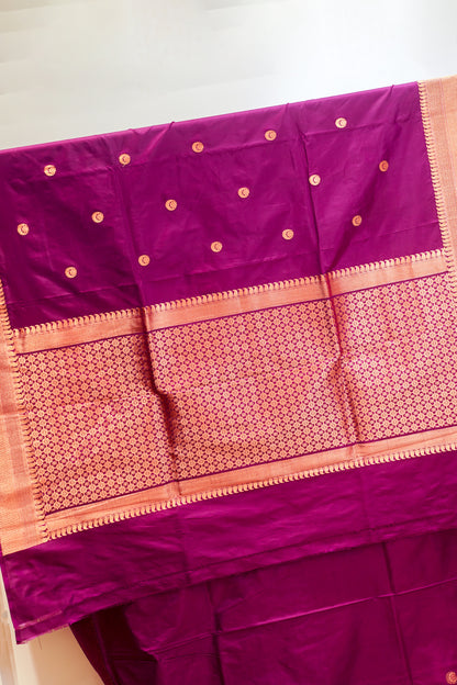 Pure Handwoven Banarasi Silk Saree with Chand booti work