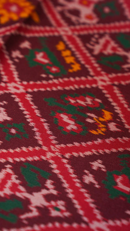 "UTSAV BANARAS 105" Banaras Royal Maroon Patola Silk Saree