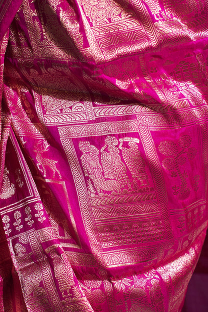 "Virasat 271" Banarasi Uppada Silk With Brocade Traible Motive Saree
