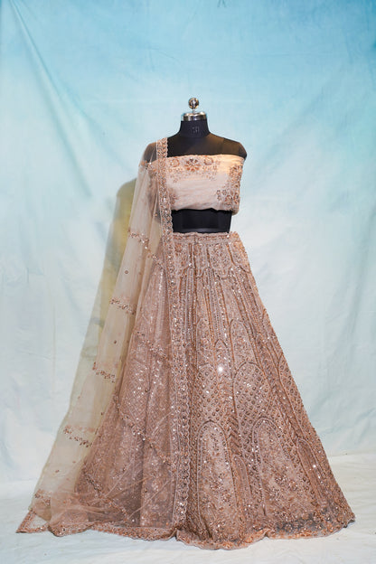 "Mansi 055" Banarasi Fancy Net Zardozi Work Lehenga