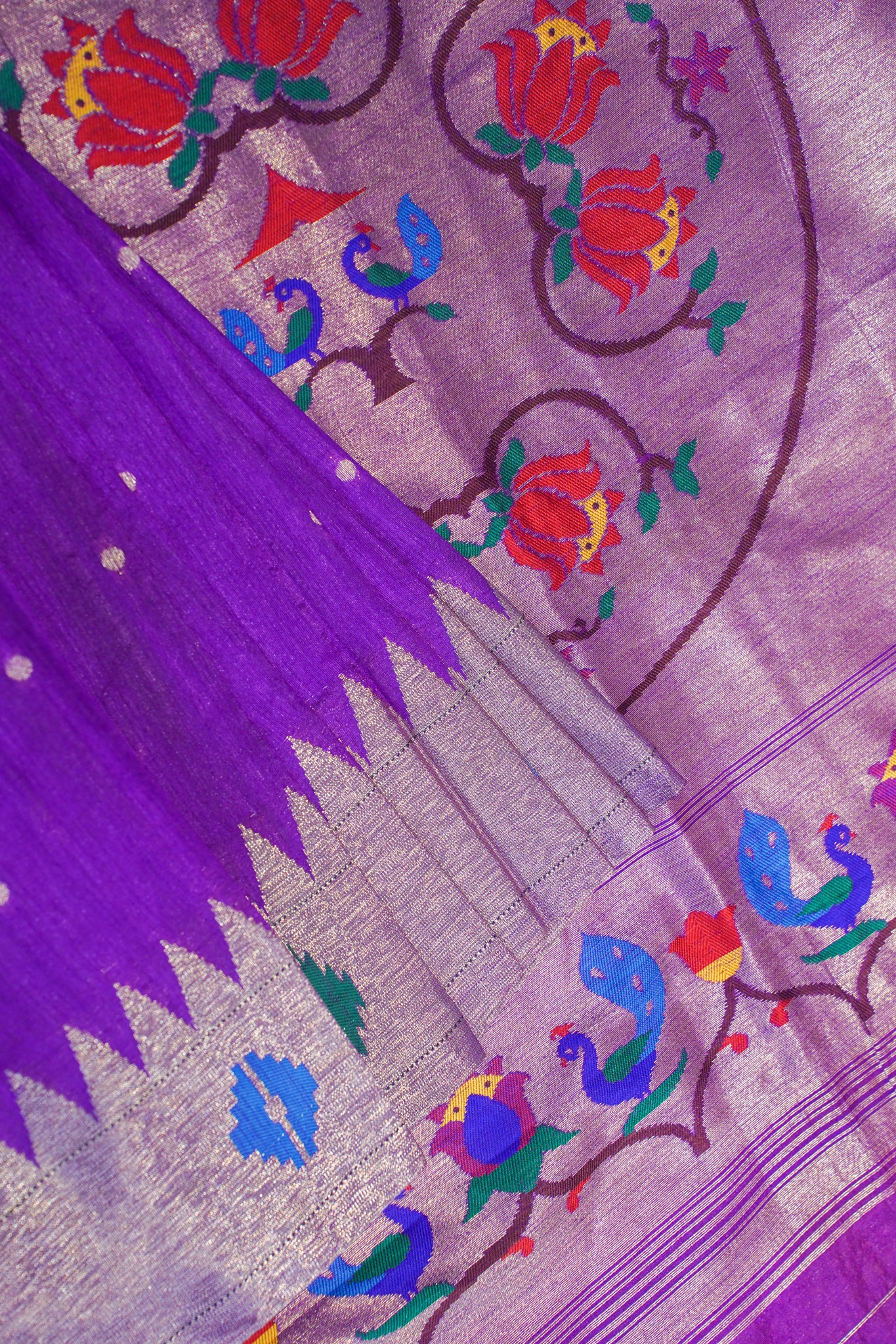 "UTSAV BANARAS 164" Banarasi Royal Purple Peacock Saree