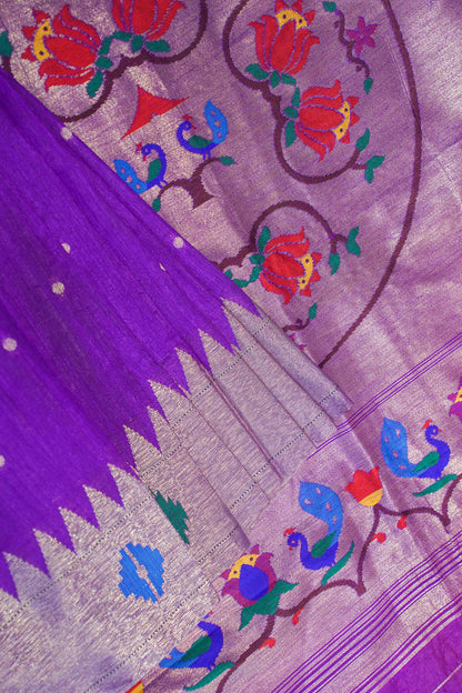 "UTSAV BANARAS 164" Banarasi Royal Purple Peacock Saree
