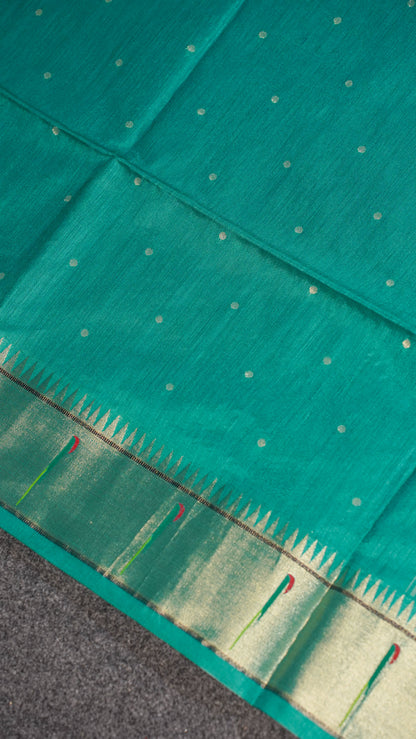 "UTSAV BANARAS 103" Banarasi Green Peacock Pethani Silk Saree