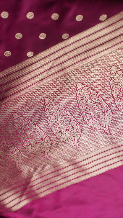 Banarasi Pure Massaru silk saree with Ghat Border