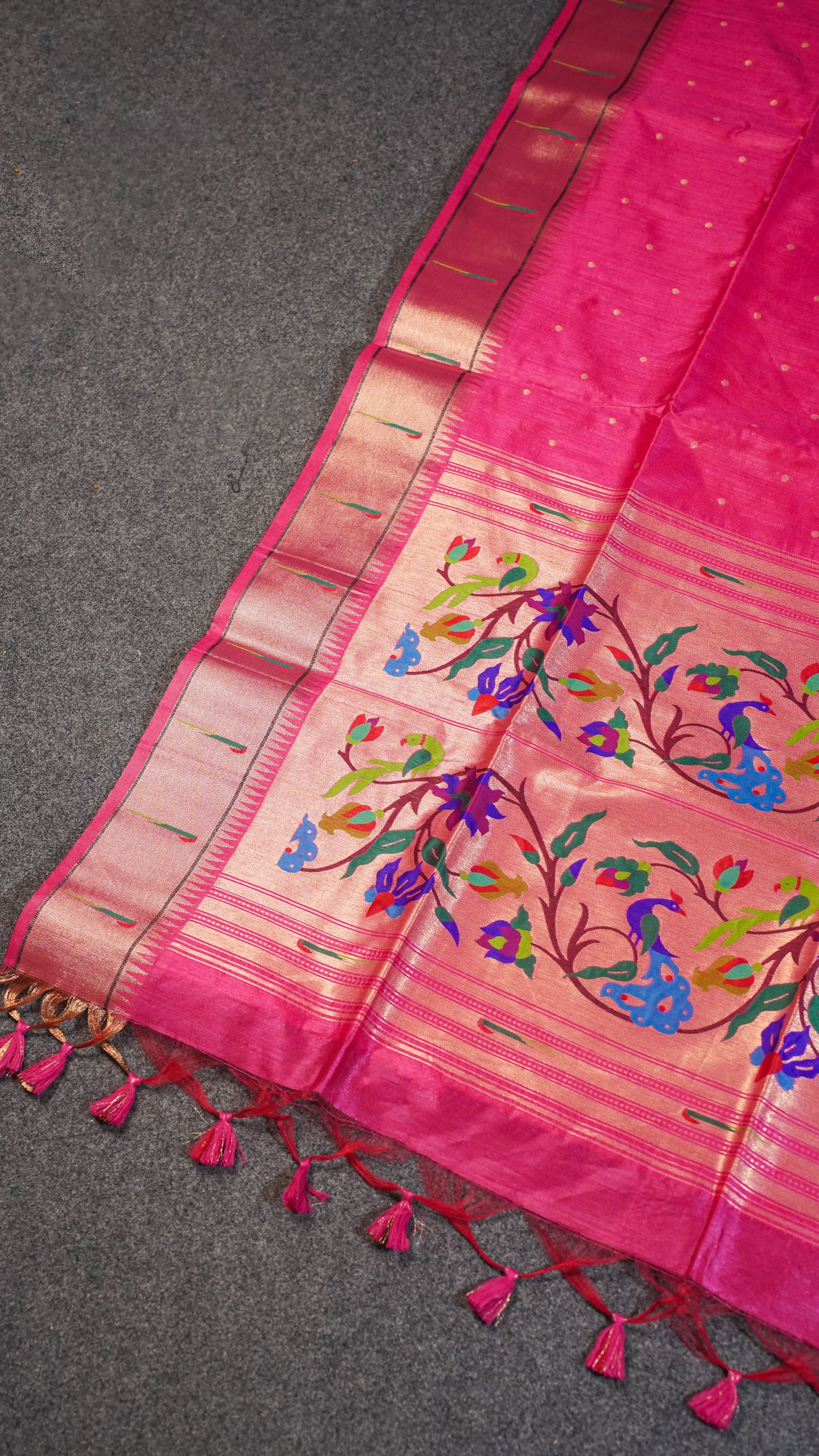 "UTSAV BANARAS 104" Banarasi Crimson Red Peacock Pethani Silk Saree