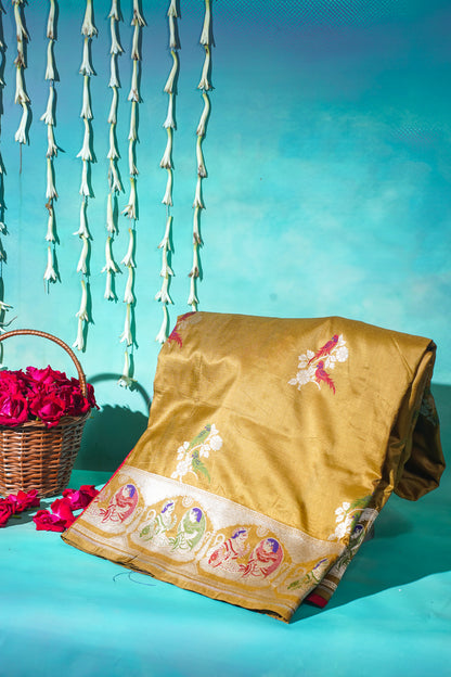 "VIRASAT 170" Pure Banarasi Silk Handloom Saree With Kadwa Booti