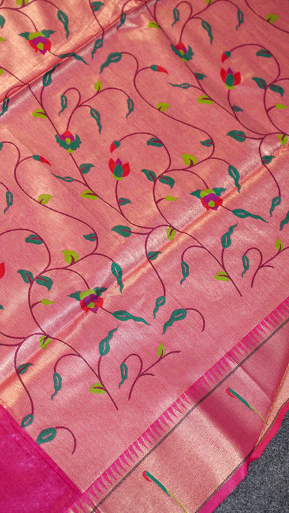 "UTSAV BANARAS 104" Banarasi Crimson Red Peacock Pethani Silk Saree