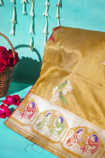 "VIRASAT 170" Pure Banarasi Silk Handloom Saree With Kadwa Booti