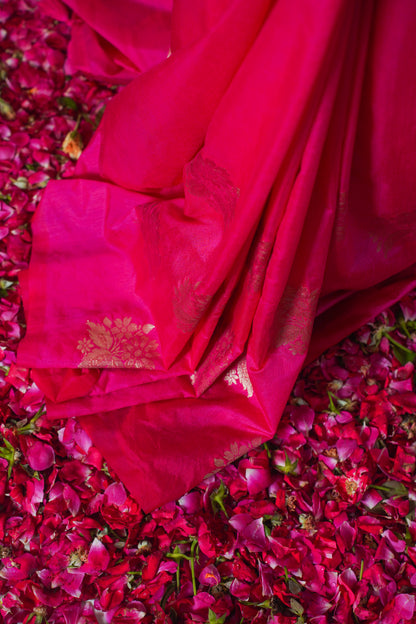 Pink Banarasi Silk Saree