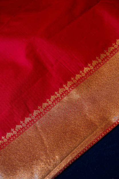 Golden Pure Banarasi Digital Silk Handloom Saree